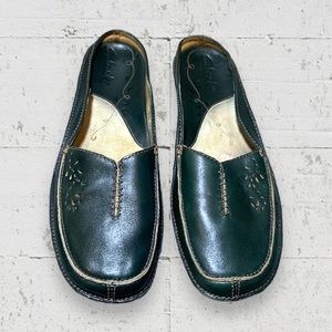 Clarks Cut-out Stitched Leather Mules
